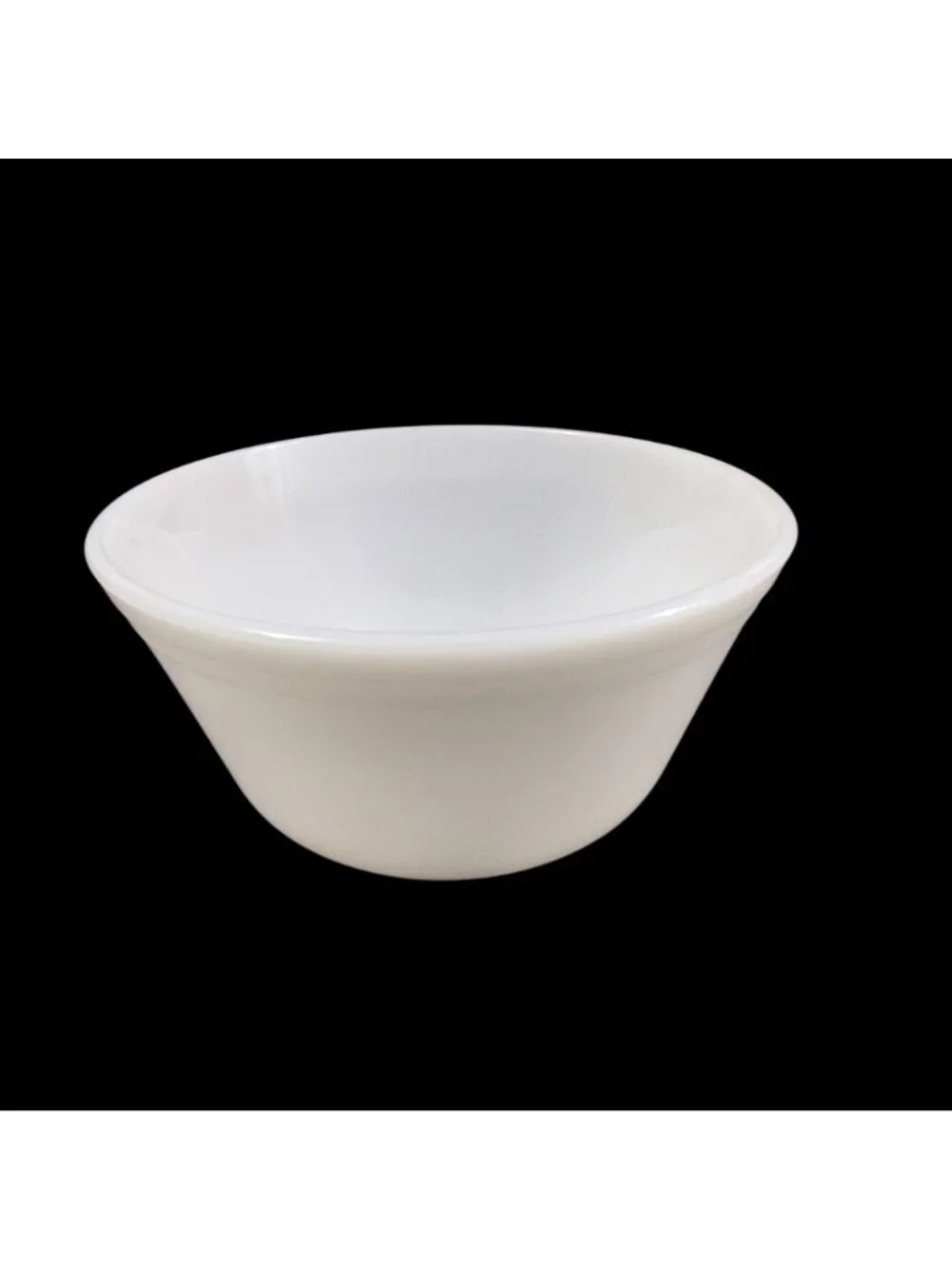 Fire-King White Milk Glass Bowl Heat-Proof USA Vintage 7 Inch Diameter c. 1950